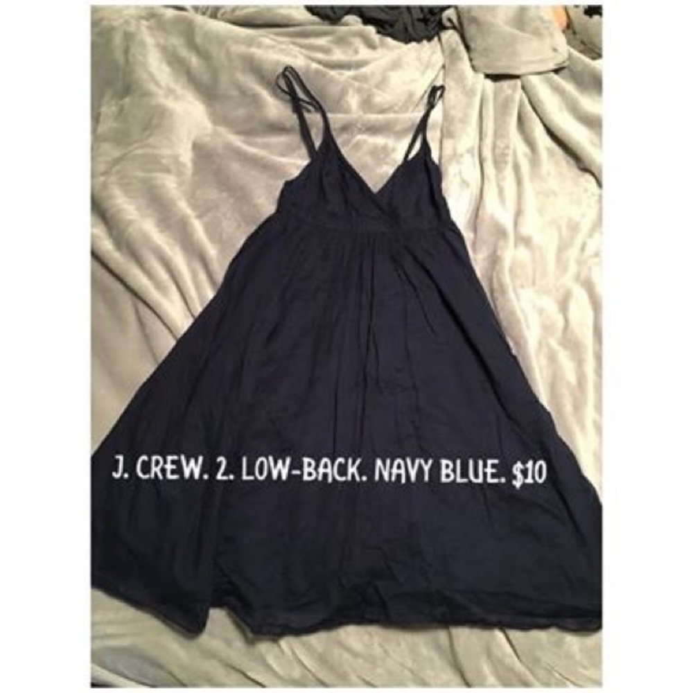 J Crew backless navy blue dress
